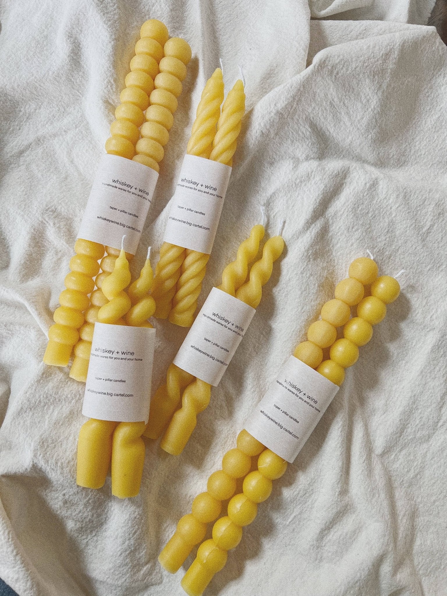 Bauble taper candle: Natural beeswax - HER Home Design Boutique